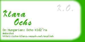 klara ochs business card